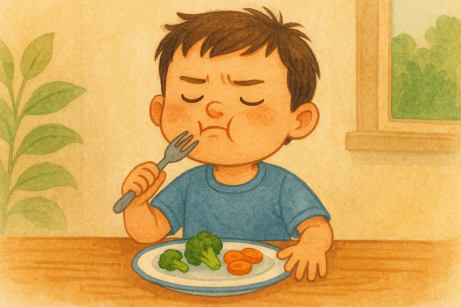 Kind dat eten doorslikt