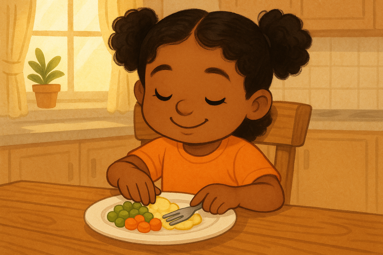 Kind dat eten voelt met handen