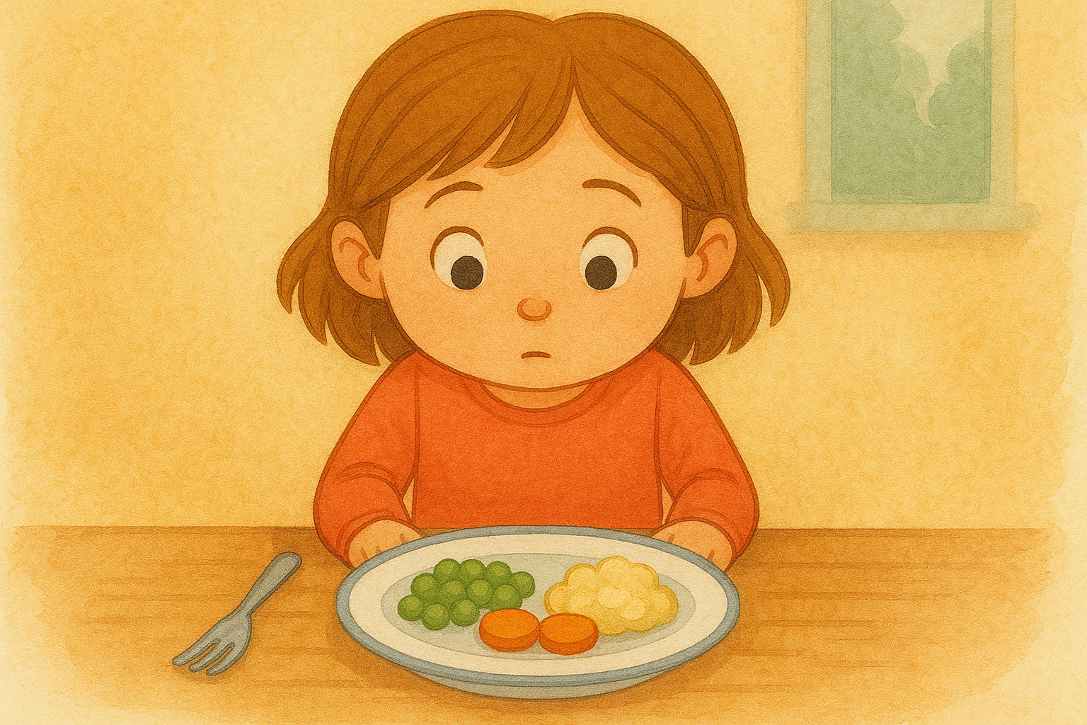 Kind dat naar eten kijkt